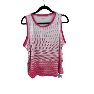 NWT CEGOLFS Womens XXL Pink White Geometric Print Sleeveless Golf Tank Top UPF